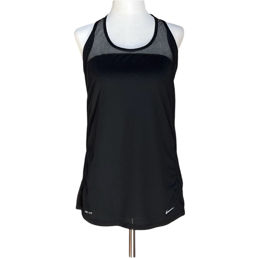 Nike Dri-FIT Mesh Accent Racerback Tank in Black
